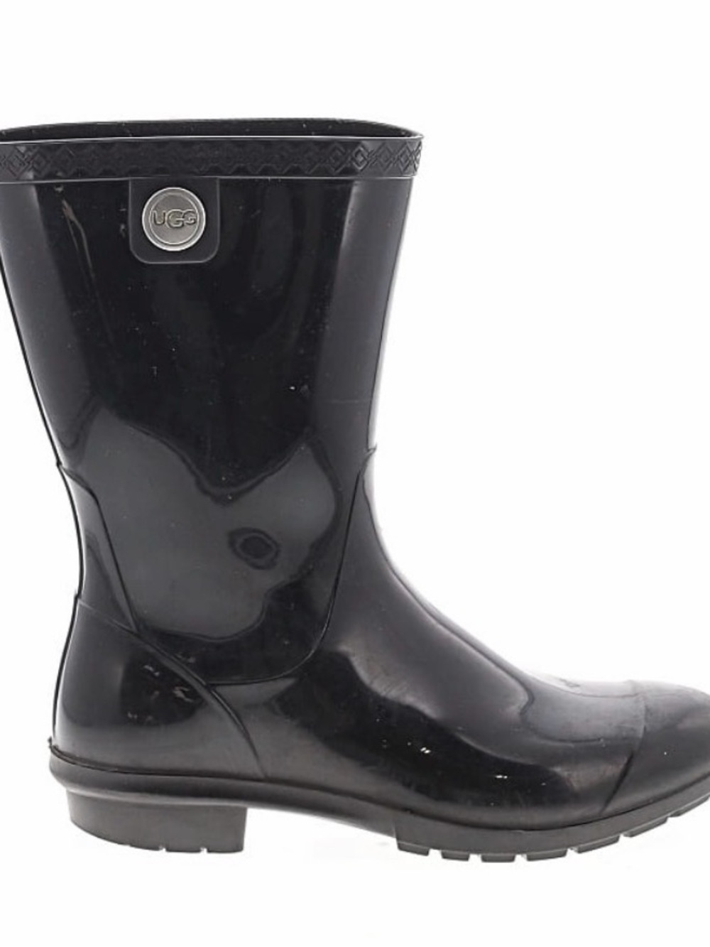 UGG Black Glossy Mid-Calf Rain rain Boot